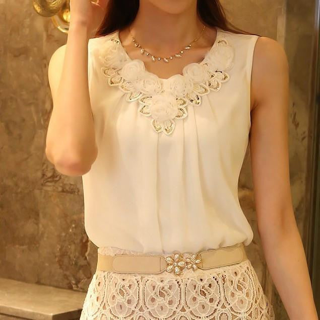 women blouses tops white chiffon blouse plus size women clothes