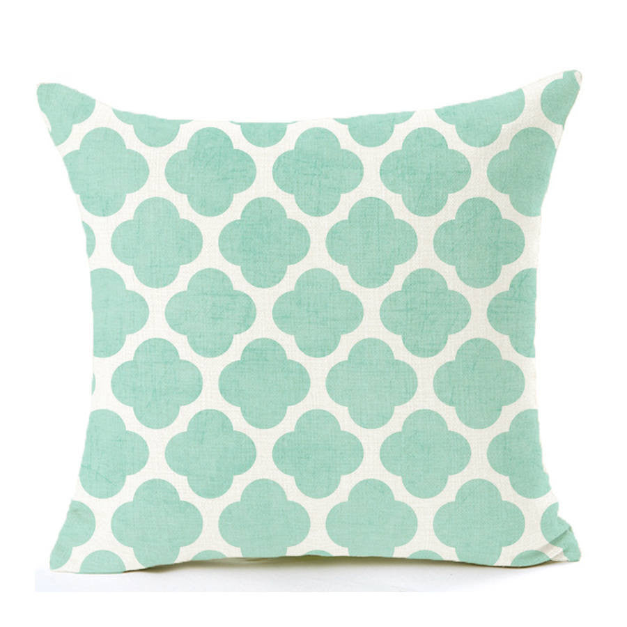 Pillowcase Mosaic Style Cushion Cover Cotton Linen Bird Square Blue Sofa Chair Throw Pillow Cover Home Decorative