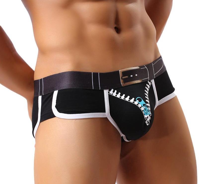 Online discount shop Australia - Hot New Cotton Mens Underwear Boxers Solid Underwear Men Boxer Ice Breathable Transparent Underwear Men Pouch Zipper Print SML