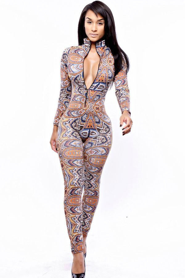 jumpsuit women club wear bodycon rompers Womens jumpsuit long pants The Thai Tribal Jumpsuit