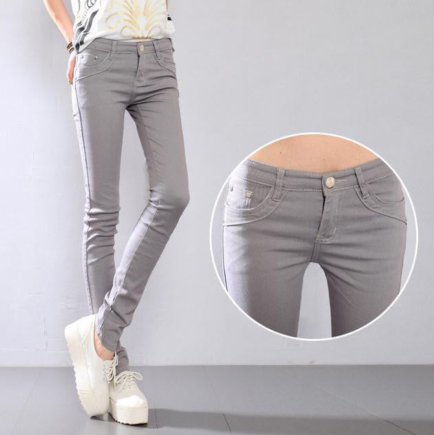 Online discount shop Australia - Fashion Women cotton Sexy Candy Color Pencil Pants Casual Skinny Pants slim female trousers plus size 6xl