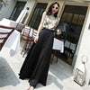 Satin Solid European Wide Leg Pants Women High Waist Skirt Pants Loose Trousers Women 6XL 7XL Plus Size Pants