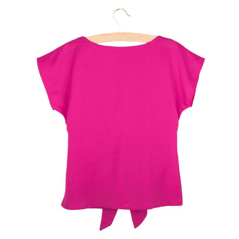 Online discount shop Australia - Fashion Short Sleeve shirt Bow Chiffon Shirt O-neck Office Women's Chiffon Blouse Blue/White/Rose