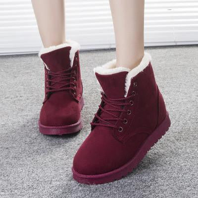 Women Boots Botas Warm Snow Boots Fashion Platform Ankle Boots 7 Color