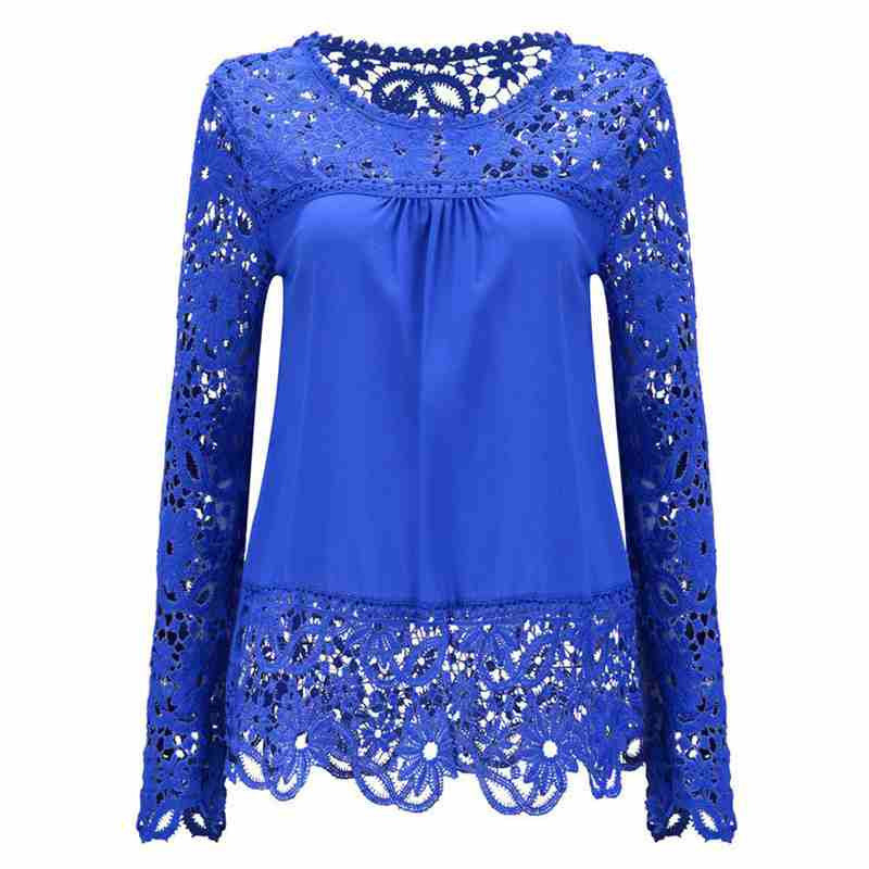 Online discount shop Australia - Chiffon Long Sleeve Women Blouses White Lace Up Ladies Women Tops Women Shirts Clothing Plus Size