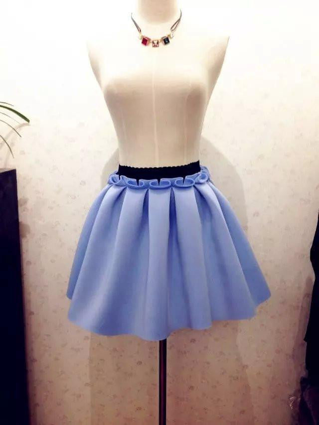 skirt space cotton elastic force high waist skirt pleated skirts women tutu skirt saia polychromatic casual