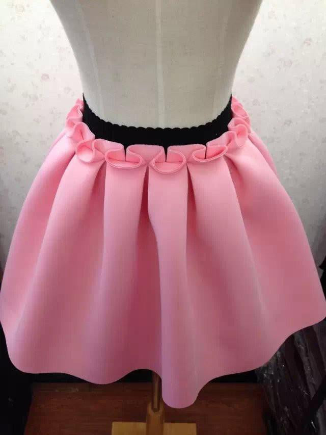 skirt space cotton elastic force high waist skirt pleated skirts women tutu skirt saia polychromatic casual