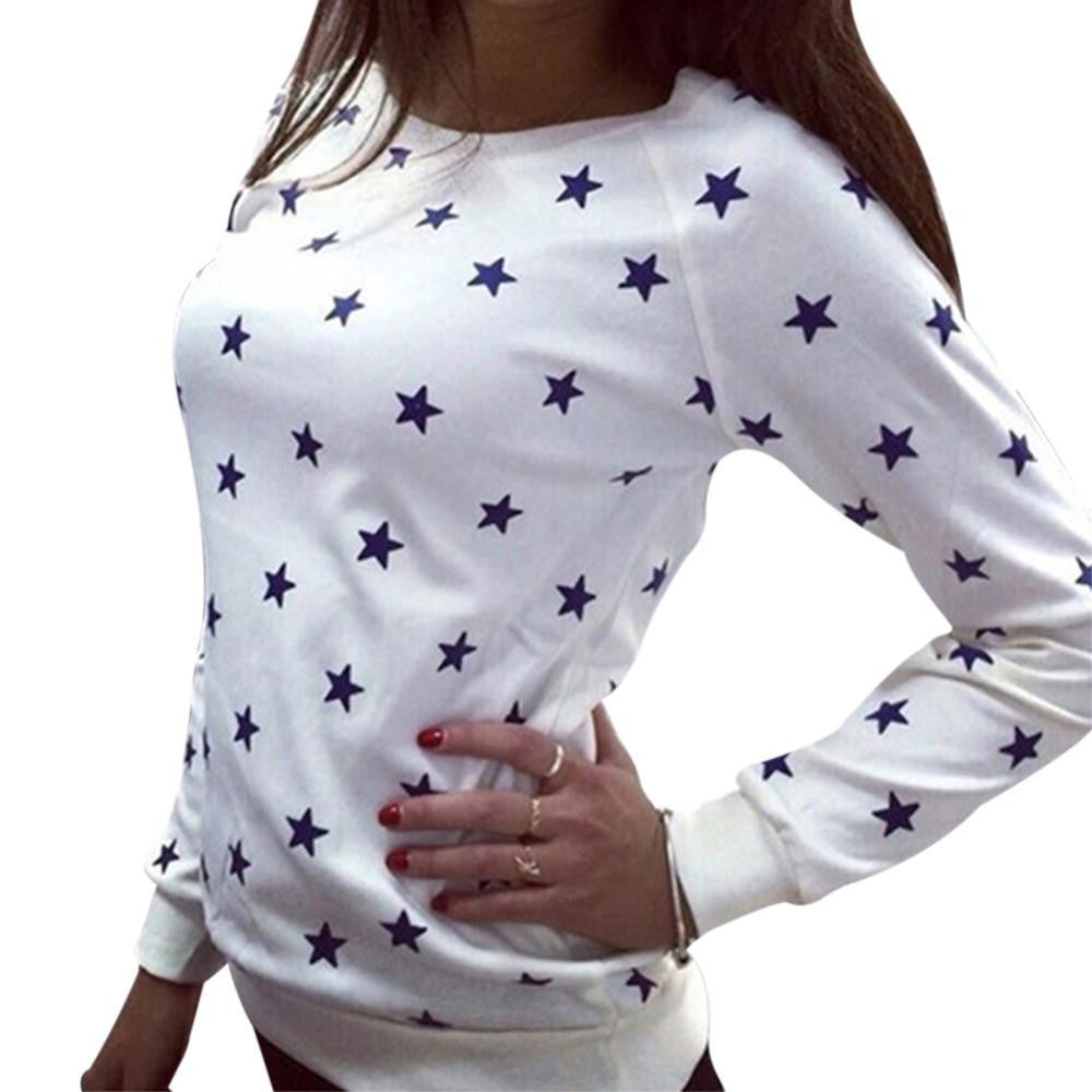 Women Sweatershirt Hoodies Crew Neck Pullover Long Sleeve Geometric Print Outwear Tops Sweatshirt