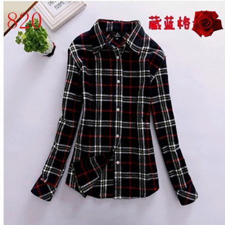 Women's Shirt Ladies Female Casual Cotton Lapel Long-Sleeve Plaid Shirt Women Slim Outerwear Blouse Tops