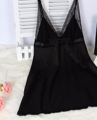 Online discount shop Australia - Ladies Sexy Silk Satin Nightgown Lace Nightdress Sleeveless Nighties V-neck Night dress Sleep Dress Nightwear For Women