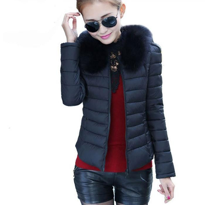 Women Jacket Fur Collar Down Jacket For Woman Slim Warm Parka Plus Size