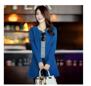 Women's Basic Jackets Women Long Jacket Solid Casual long sleeve outwear High Slim coats for women 4 colors