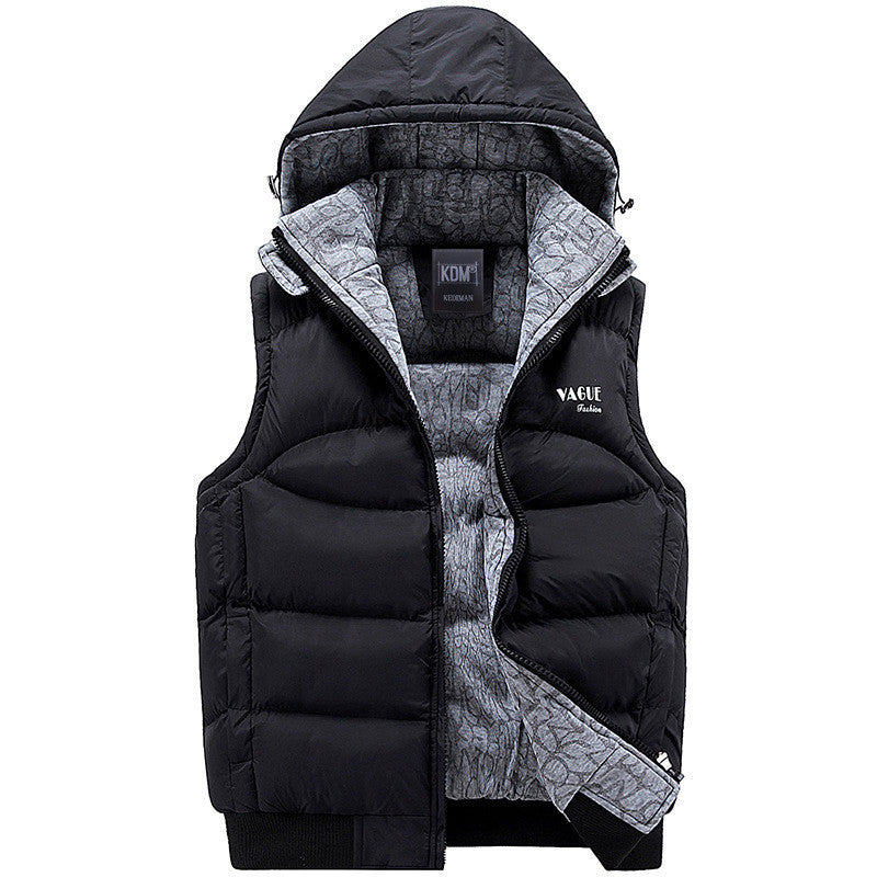 Online discount shop Australia - Jacket Men Sleeveless Veste homme Mens Fashion Casual Coats Male Hooded Cotton-Padded Men's Vest Thickening Waistcoat
