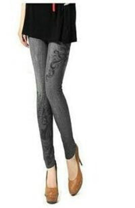 seamless printing stretch imitation jeans leggings 14 colors Denim Legging