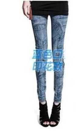 seamless printing stretch imitation jeans leggings 14 colors Denim Legging