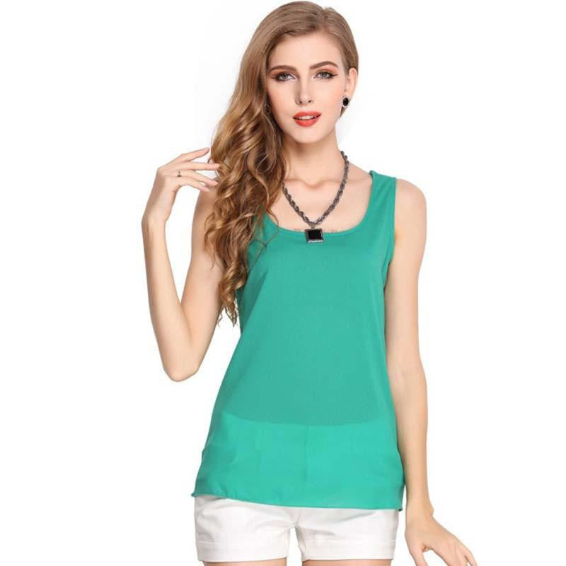Online discount shop Australia - Fashion  Style Women Clothes Fitness Tank Top Cropped Chiffon Sleeveless Causal T Shirt Women Vest Crop Tops 16 color