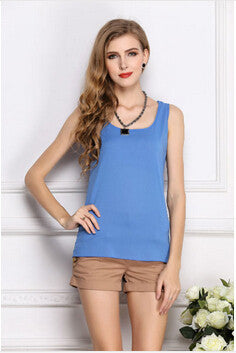 Online discount shop Australia - Fashion  Style Women Clothes Fitness Tank Top Cropped Chiffon Sleeveless Causal T Shirt Women Vest Crop Tops 16 color