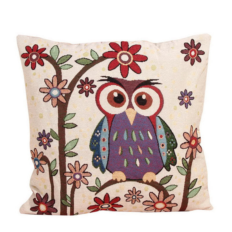 Online discount shop Australia - Cotton Linen Owl Bird Animal Plant Tree Throw Pillow Case Home Living Room Pillows Cushion Pillowcase Pillow Cover Sham