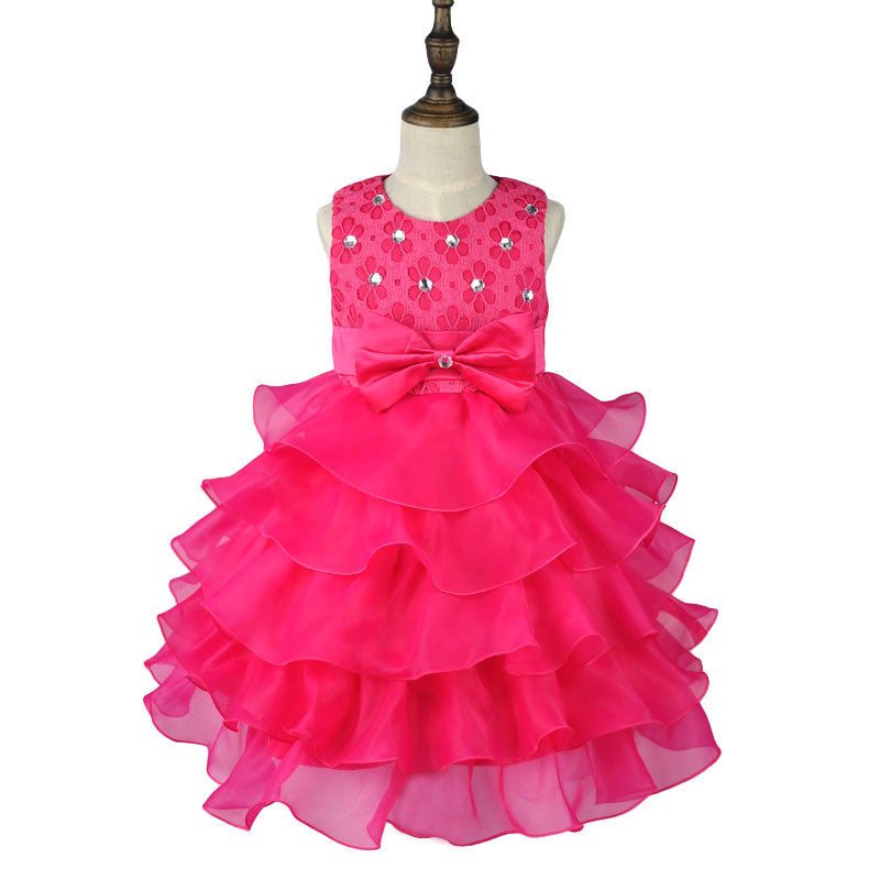 Online discount shop Australia - Girl Dress Princess Christmas Lace Kids Christening Events Party Wear Dresses For Girls Children Baby Red Clothes