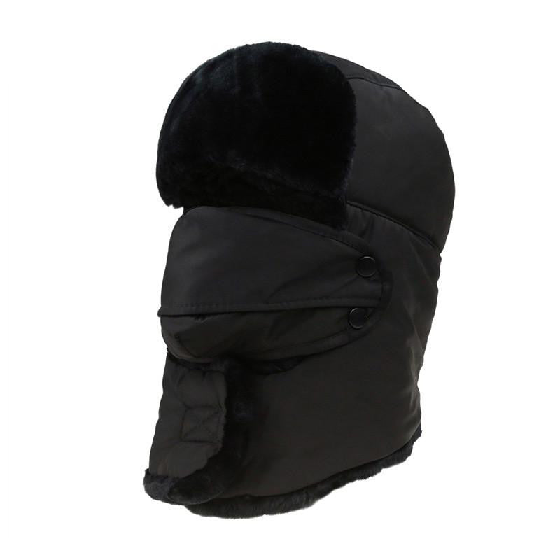 Women's or Mens Fur Bomber Hats Hat Outdoor Warm Thicker Caps with Ear Flaps and Mask Z-3877