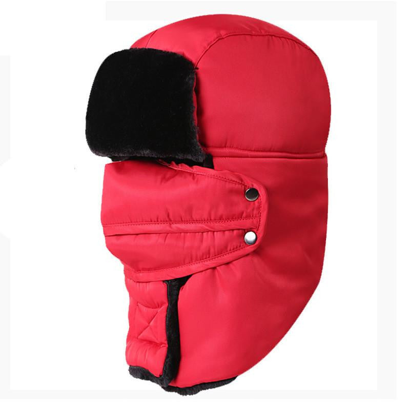 Women's or Mens Fur Bomber Hats Hat Outdoor Warm Thicker Caps with Ear Flaps and Mask Z-3877