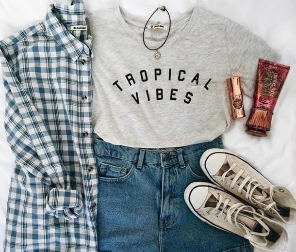 VIBES Letters Print Women Casual Cotton Hipster Shirt For Lady Funny Top Tee White Gray Black B-109