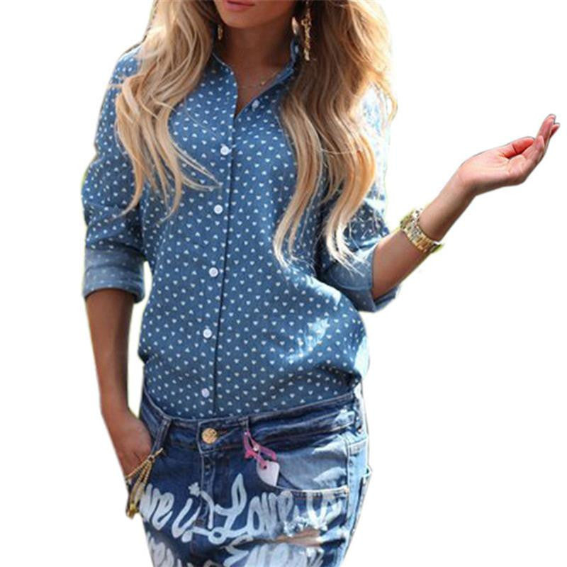 Online discount shop Australia - Fashion Women Blouse Tops Long Sleeve Blue Lapel Down Collar Buttons Sexy Split Backless Shirt