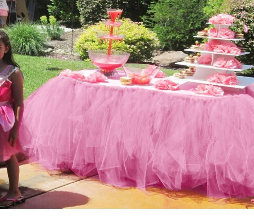 Tulle Table Skirt TUTU Tableware 100*80cm Customize Wedding Baby Shower Birthday Party Decor