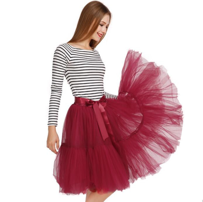 Online discount shop Australia - Custom made 5 Layers Midi Tulle Skirts Womens Petticoat Belt Tutu Skirt Chic hippie Ball Gown