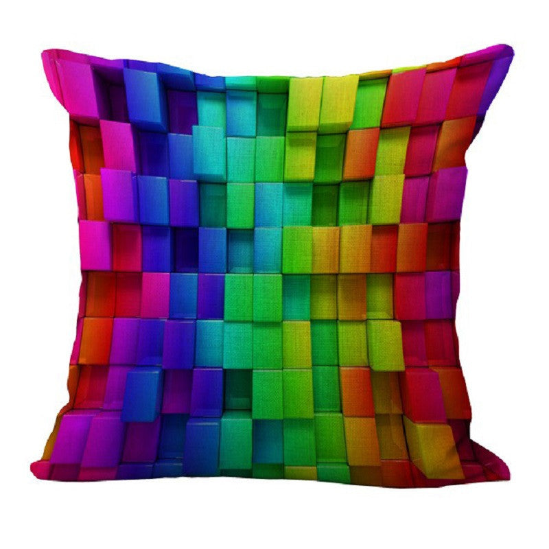 Online discount shop Australia - Colorful 3D Geometric Pattern Throw Pillow Case Cushion Cover 45x45CM (18x18IN) Ribbon Swirl Feather Pillow Cover Home Decor
