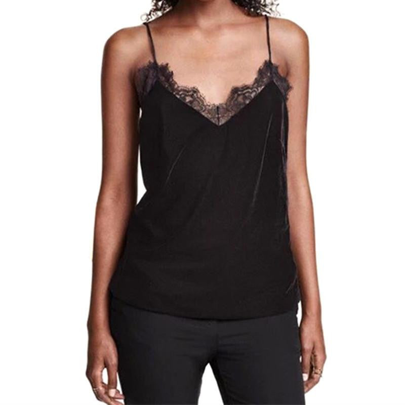 Women Camis Lace Camisole Tank Top Sleeveless Backless Velvet Fabric Spaghetti Strap Vest Tops Female Clothes