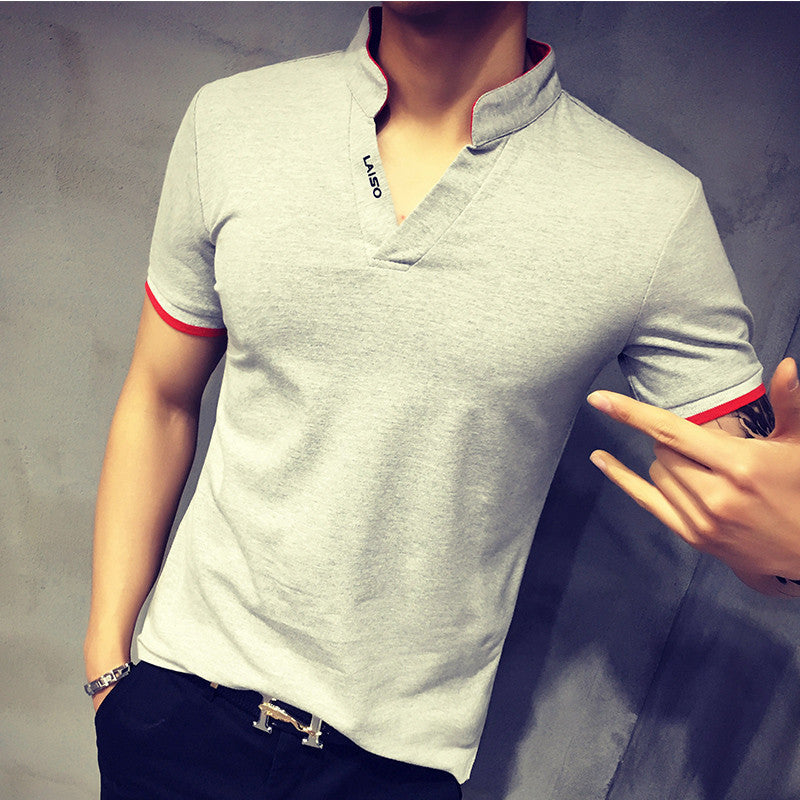 Online discount shop Australia - Korean Fashion Men's Polo Muscel Style shirt Short Sleeve Classic Solid Slim Tops Camisa Polo Masculina