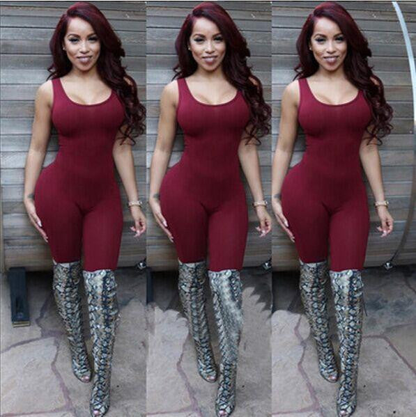 Women Ladies Backless Skinny Women Rompers Clubwear Playsuit Sleeveless Bodycon Jumpsuit