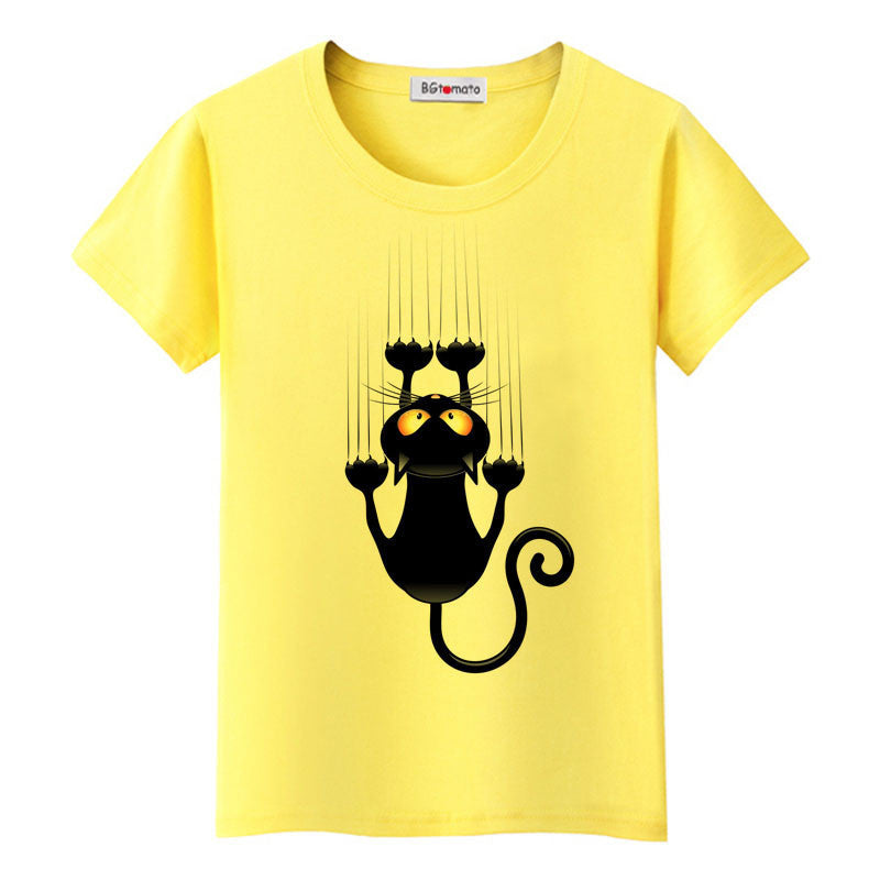 naughty black cat 3D t shirt women lovely cartoon shirt Good comfortable brand casual tops