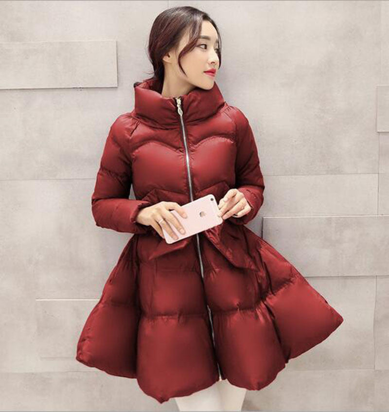 Online discount shop Australia - New  Jacket Women Womens Coat Clothing Long Cotton Padded Slim Bow Waist Fluffy Skirt A Warm Coat Jacket BN401BN