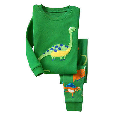 Online discount shop Australia - Kids Baby Boy Girls Cotton Dinosaur Print Pyjamas Set Nightwear Sleepwear Homewear 1-7T