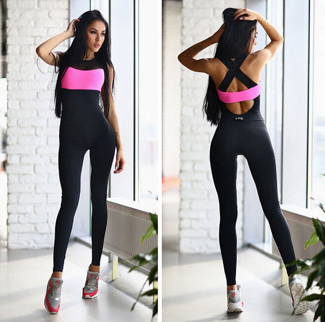 Online discount shop Australia - Fitness Jumpsuit Bodysuit Fashion Bandage Slim Elasticity Overalls Jumpsuit