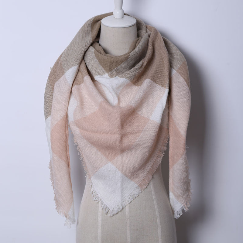 Online discount shop Australia - Fashion Brand Designer Cashmere Triangle Pink Scarf Women Shawl Pashmina Cape Blanket Plaid Foulard