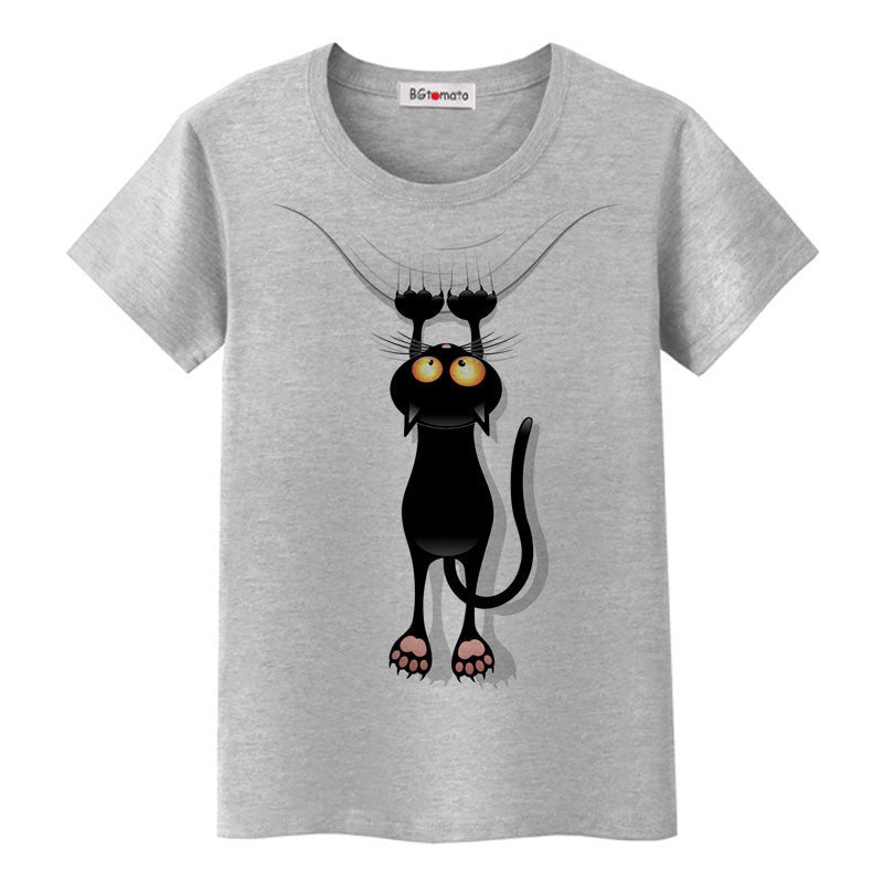 naughty black cat 3D t shirt women lovely cartoon shirt Good comfortable brand casual tops