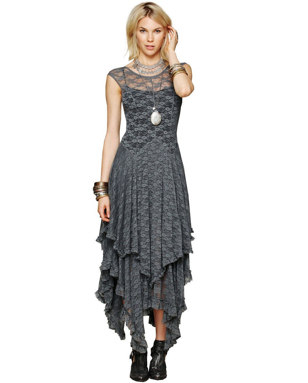 Summer Luxury Brand Runway Women Black Lace Dress Floral Daisy Embroidery Midi Mid-Calf Dresses Italian