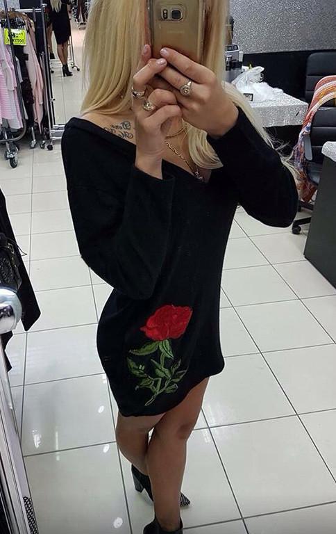 Style Casual Womens Deep V-neck Autumn Embroidery Party Dresses Fall Vintage Long Sleeve Casual Dress