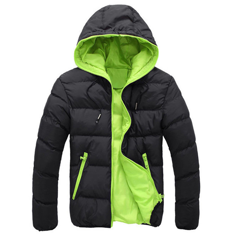 Online discount shop Australia - Men's Slim Casual Warm Jacket Hooded Thick Coat Parka Overcoat Hoodie Fashion Coat No09