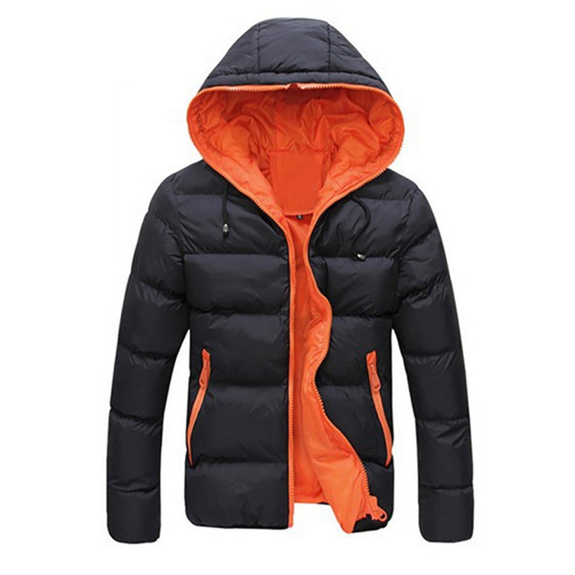 Online discount shop Australia - Men's Slim Casual Warm Jacket Hooded Thick Coat Parka Overcoat Hoodie Fashion Coat No09