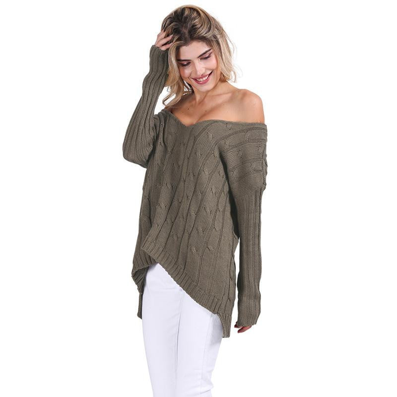 Online discount shop Australia - Criss cross top Backless knitted sweater women Oversized knitwear Loose jumpers white pullover