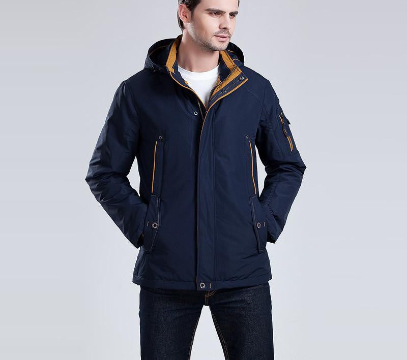 Three Colors Large Size Polyester Thin jacket Men parka Casual Warm Coat 16MC853