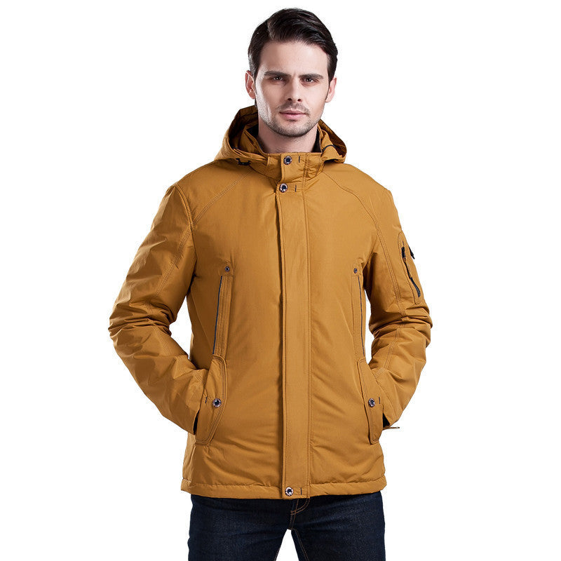 Three Colors Large Size Polyester Thin jacket Men parka Casual Warm Coat 16MC853
