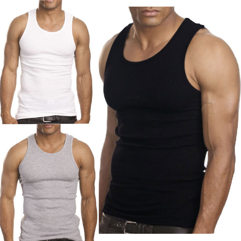 Online discount shop Australia - Muscle Men Top Quality Premium Cotton A Shirt Wife Beater Ribbed Tank Top