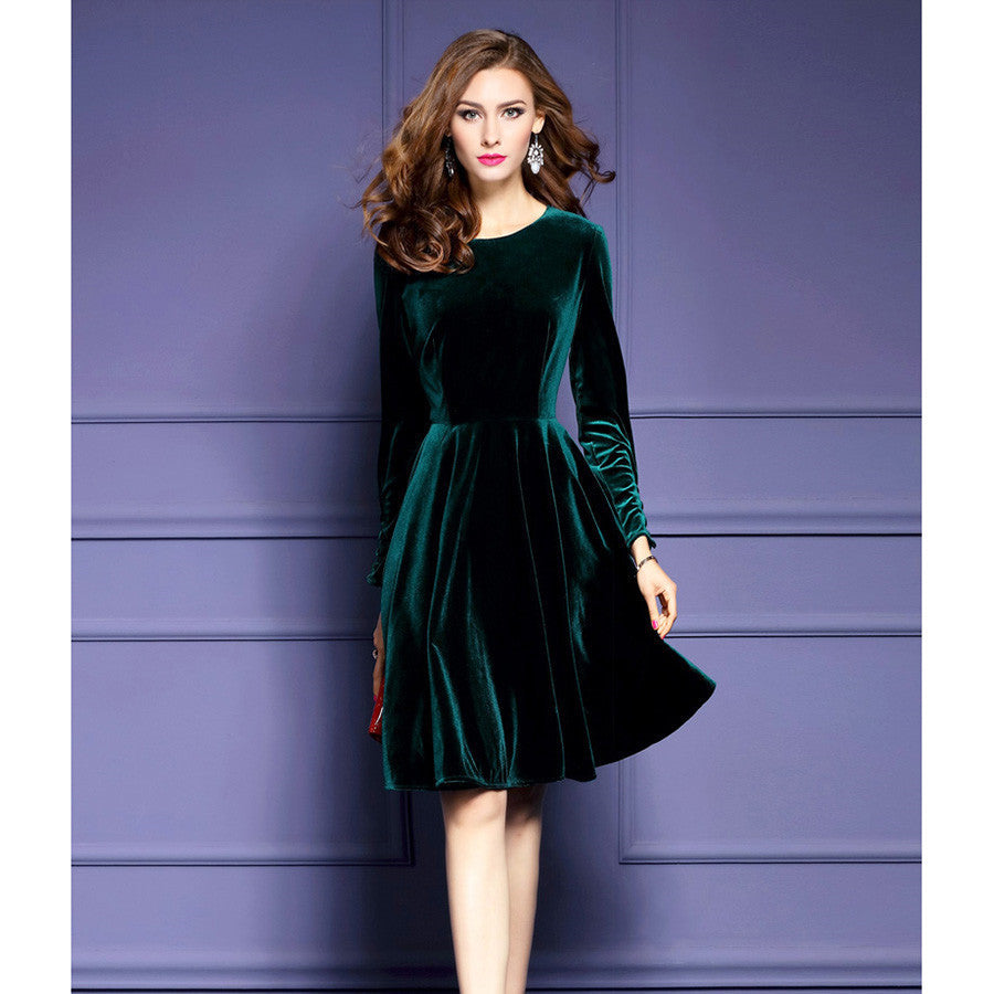Online discount shop Australia - Dresses Evening Velvet Dress For Women Elegant Vintage Sexy Dresses Party Night Club