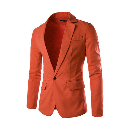 One Button Men Blazer Slim Fit Costume Homme Suit Jacket Masculine Blazer 8 Color