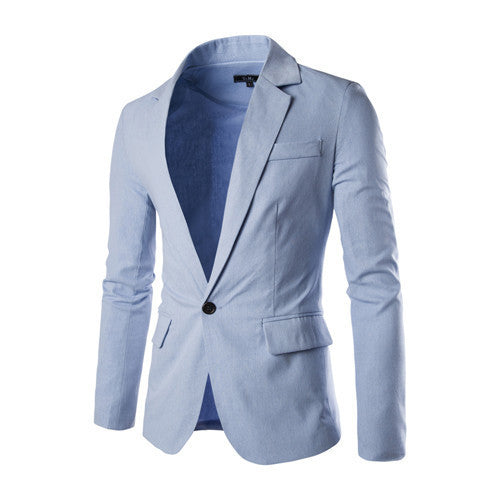 One Button Men Blazer Slim Fit Costume Homme Suit Jacket Masculine Blazer 8 Color